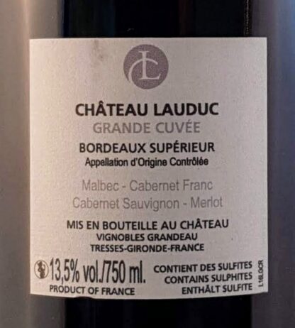Bordeaux Superieur 2016 rood Lauduc Grande Cuvée
