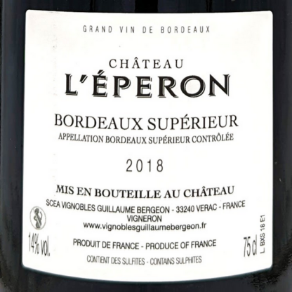 Chateau L'Eperon 2018 Bordeaux Supérieur