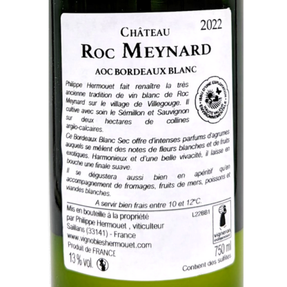 Chateau Roc Meynard 2022 Bordeaux Blanc Sec