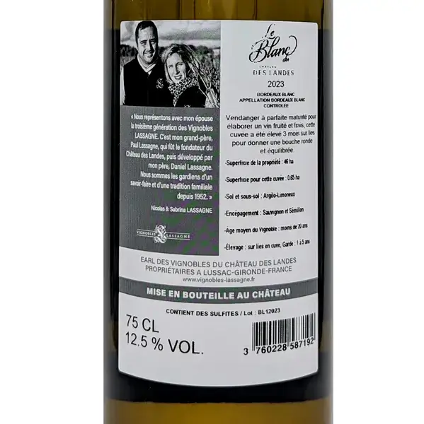 Chateau Lassagne Le Blanc 2024